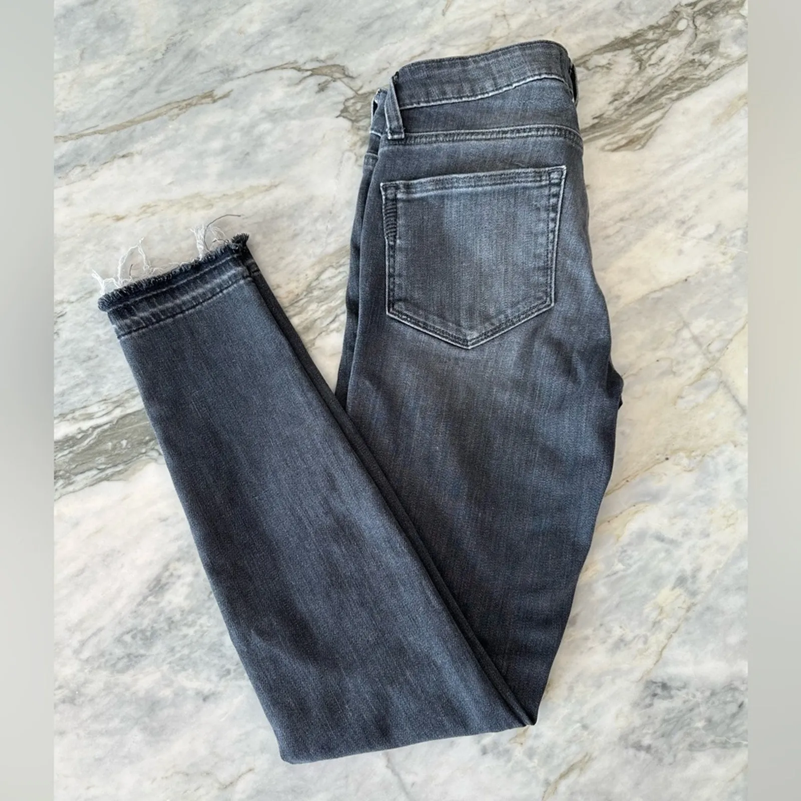 PAIGE Verdugo Womens Ankle Raw Hem Skinny Jeans Size 26 in Grey Washed Denim - Image 8