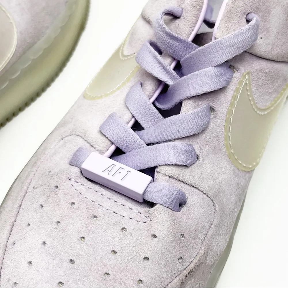 NIKE Air Force 1 Low Tops Lilac Purple Suede Sneakers, Size 8.5 - Image 12
