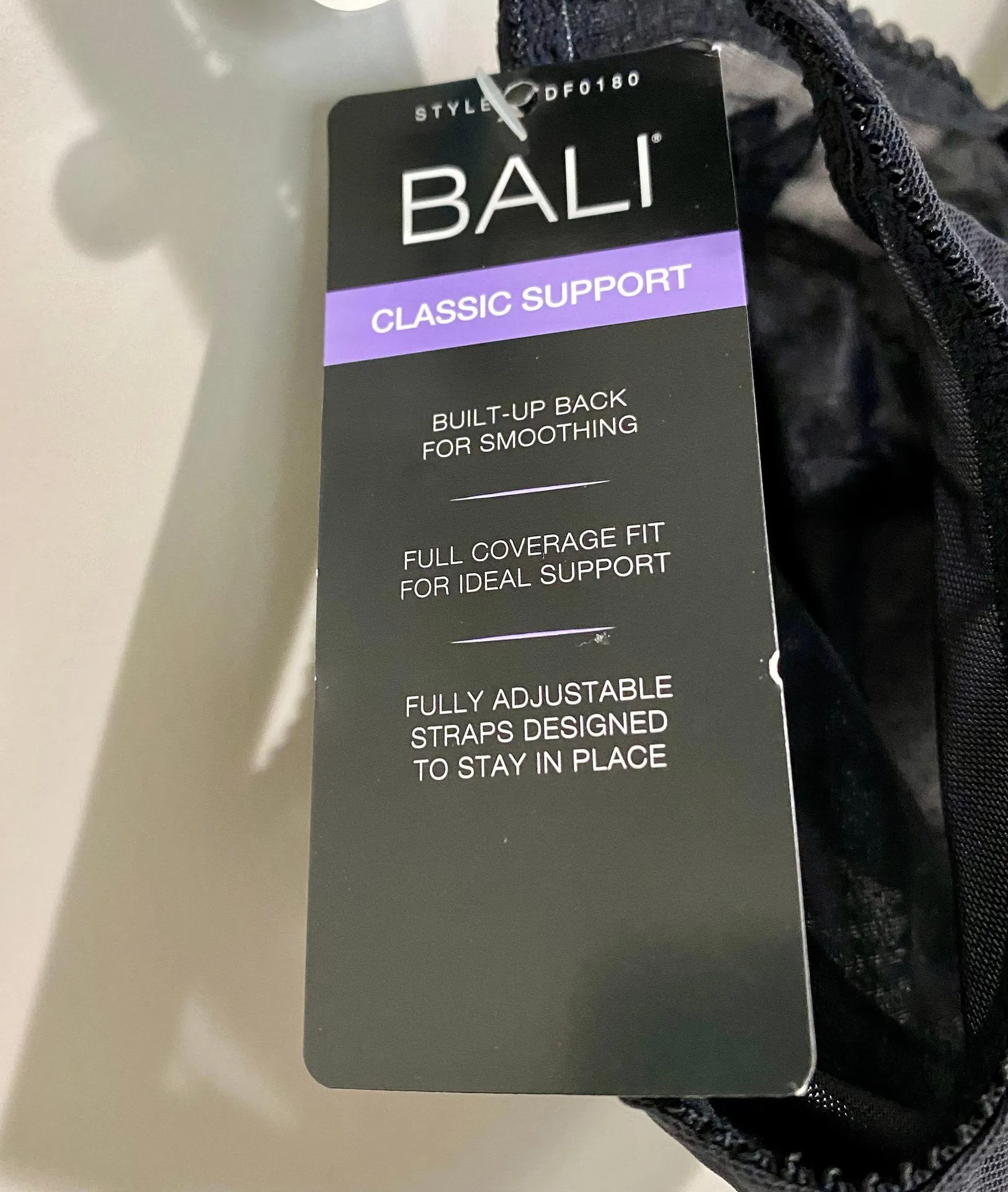 Bali Women’s Classic Support Underwire Full Coverage Floral Bra Midnight NWT - Image 4