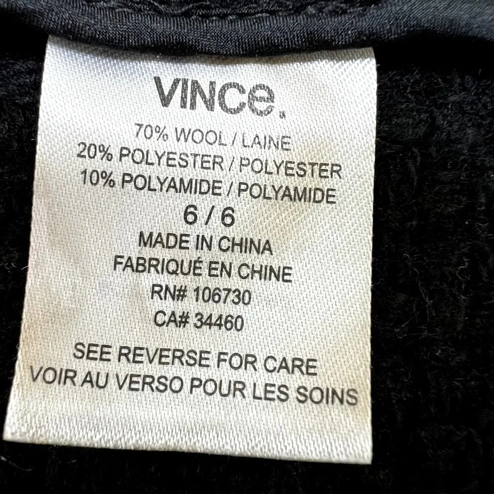 Vince Faux Leather and Wool Tweed Zipper Moto Jacket Blazer Size 6 - Image 8