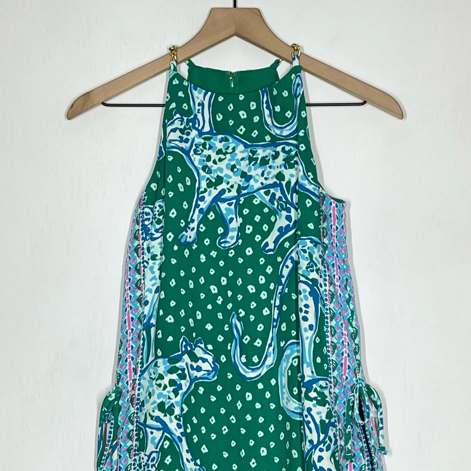 Lilly Pulitzer  On The Prowl Engineered Romper Women's Size 0 Emerald Green Isle - Image 4