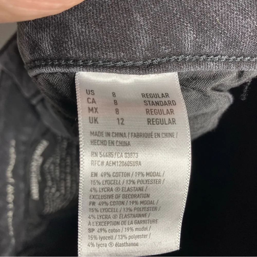 American Eagle Outfitters super low jegging‎ black Gray size 8 - Image 9