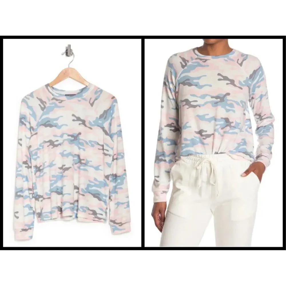 💕PJ SALVAGE💕 Long Sleeve Printed Raglan Top Camo - Image 3