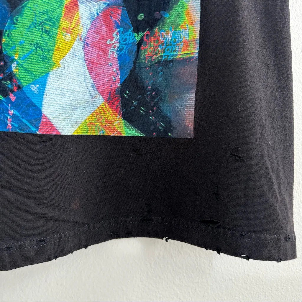 Black Juice WRLD Off The Shoulder Destroyed Tee Size M - Image 5