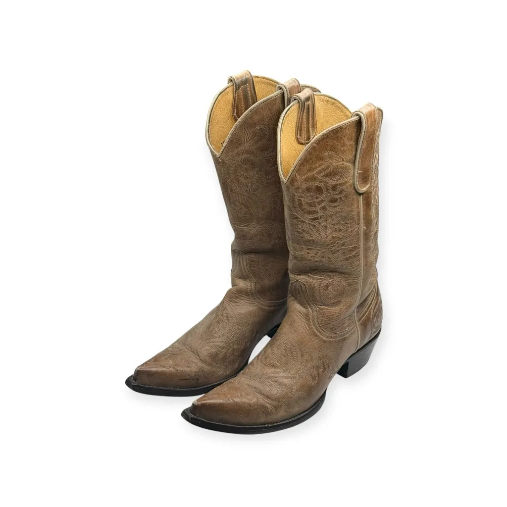 Old Gringo π€ Yippee Ki Distressed Leather Tall Snip Toe Cowboy Boots π€ Tan π€ 7.5 - Image 7