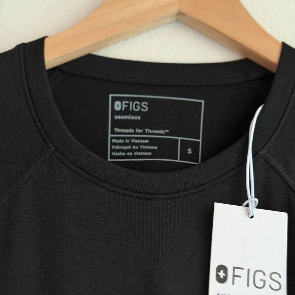 Figs Salta Seamless Longsleeve Underscrub in Black, Size Small - Image 7