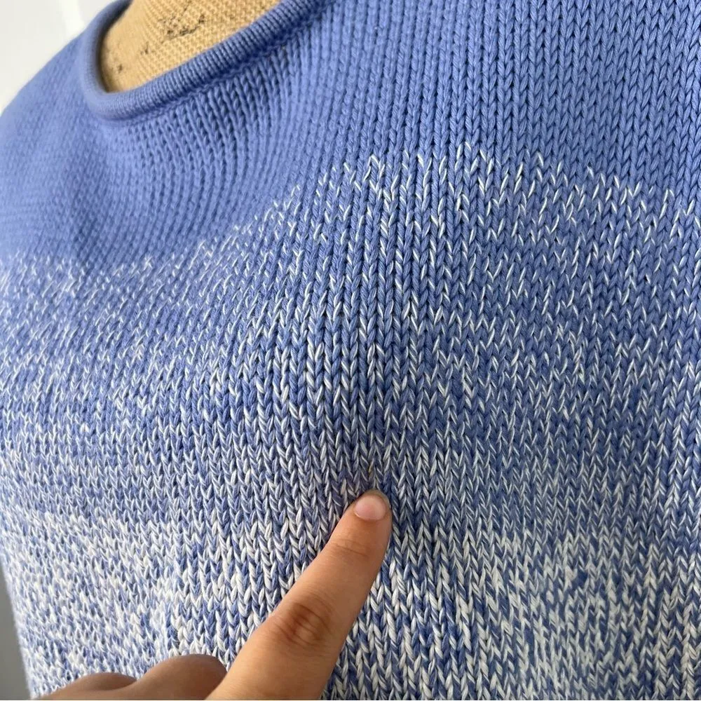 Sz S Vince Cocoon Ombre Marled Knit Blue Short Sleeve Sweater - Image 8