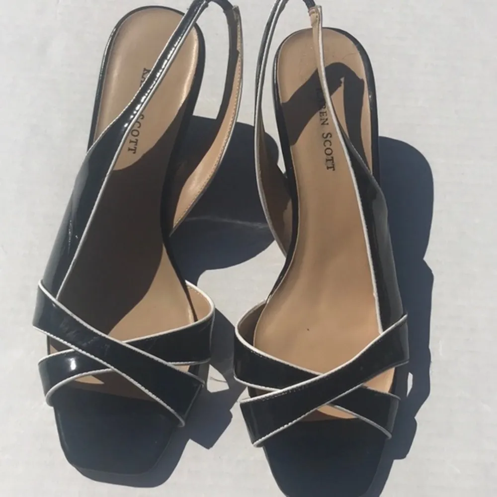 3/$25🍾🍾Karen Scott Black Serra Patent Open Toe Wedges - Image 2