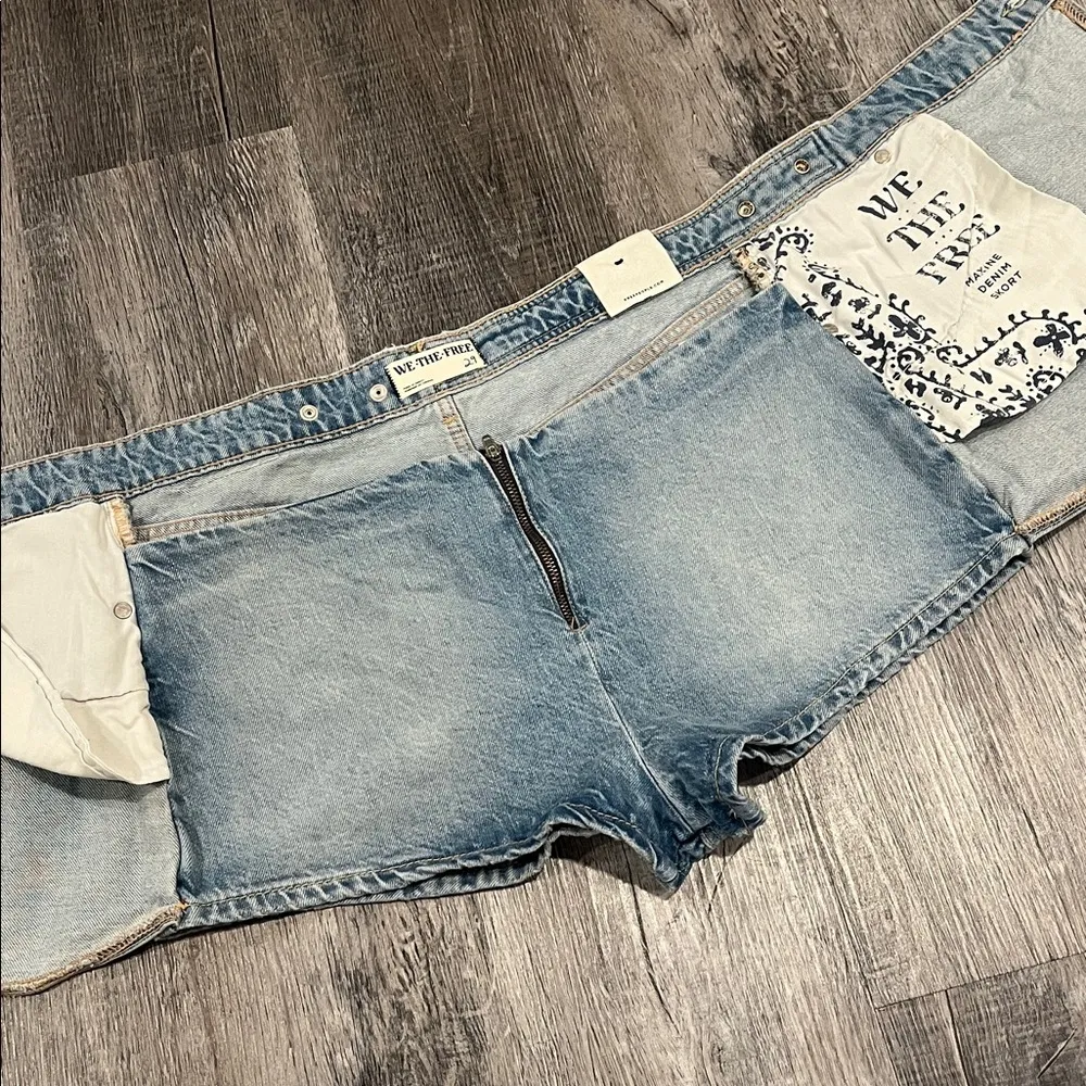 FREE PEOPLE NWT We The Free Maxine Denim Skort / Powder Blue - 29 - Image 9