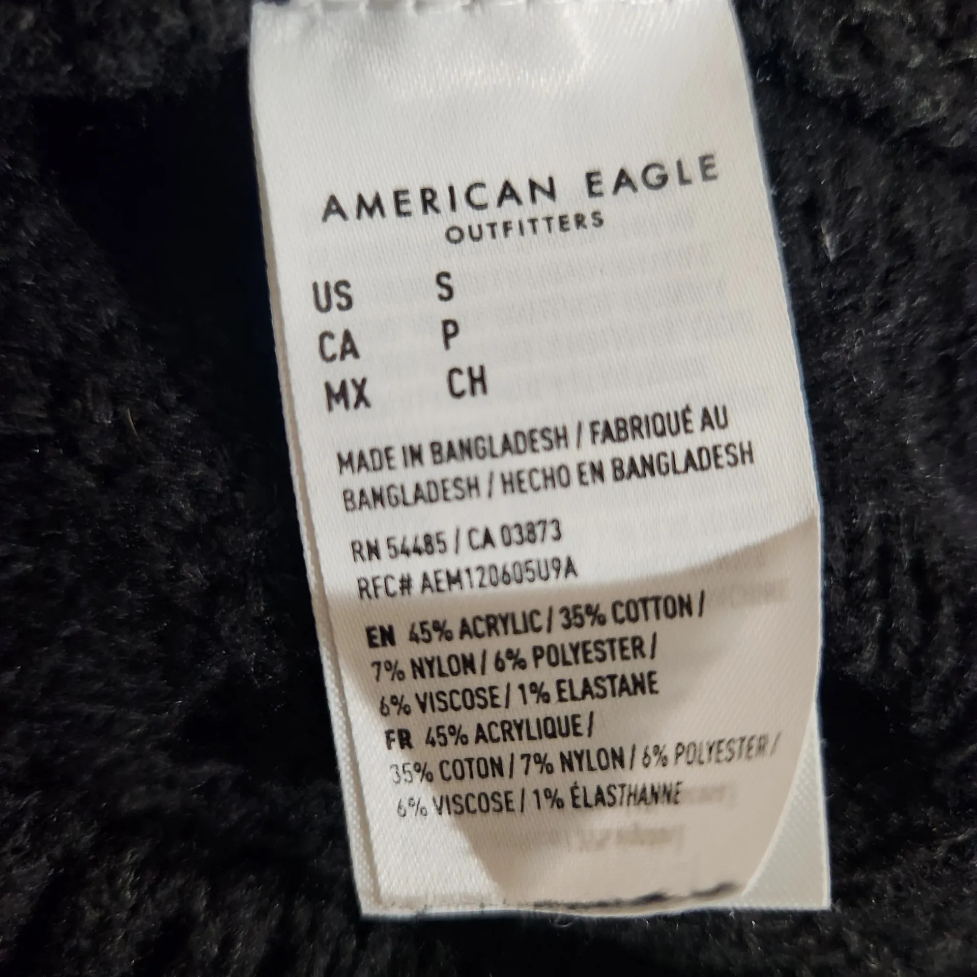 American Eagle  Outfitters Black Cropped Oversized Crew Neck Sweater Size Small - Image 6
