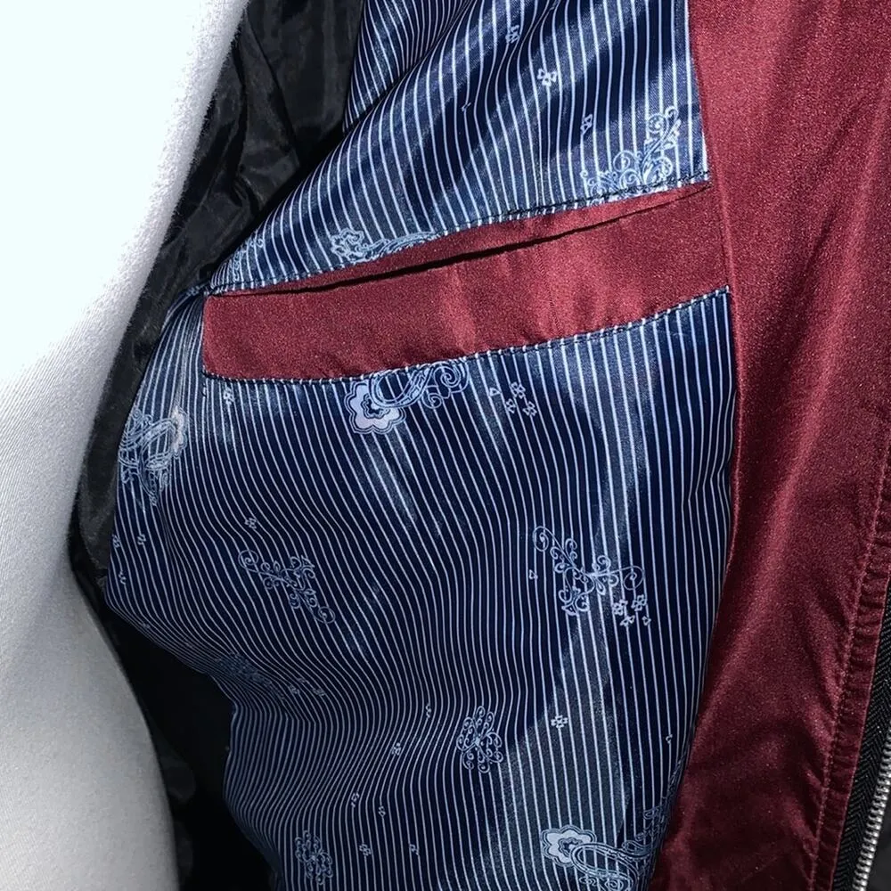 Full Zip Maroon Bomber Windbreaker Jacket Sz 3XL Red - Image 6