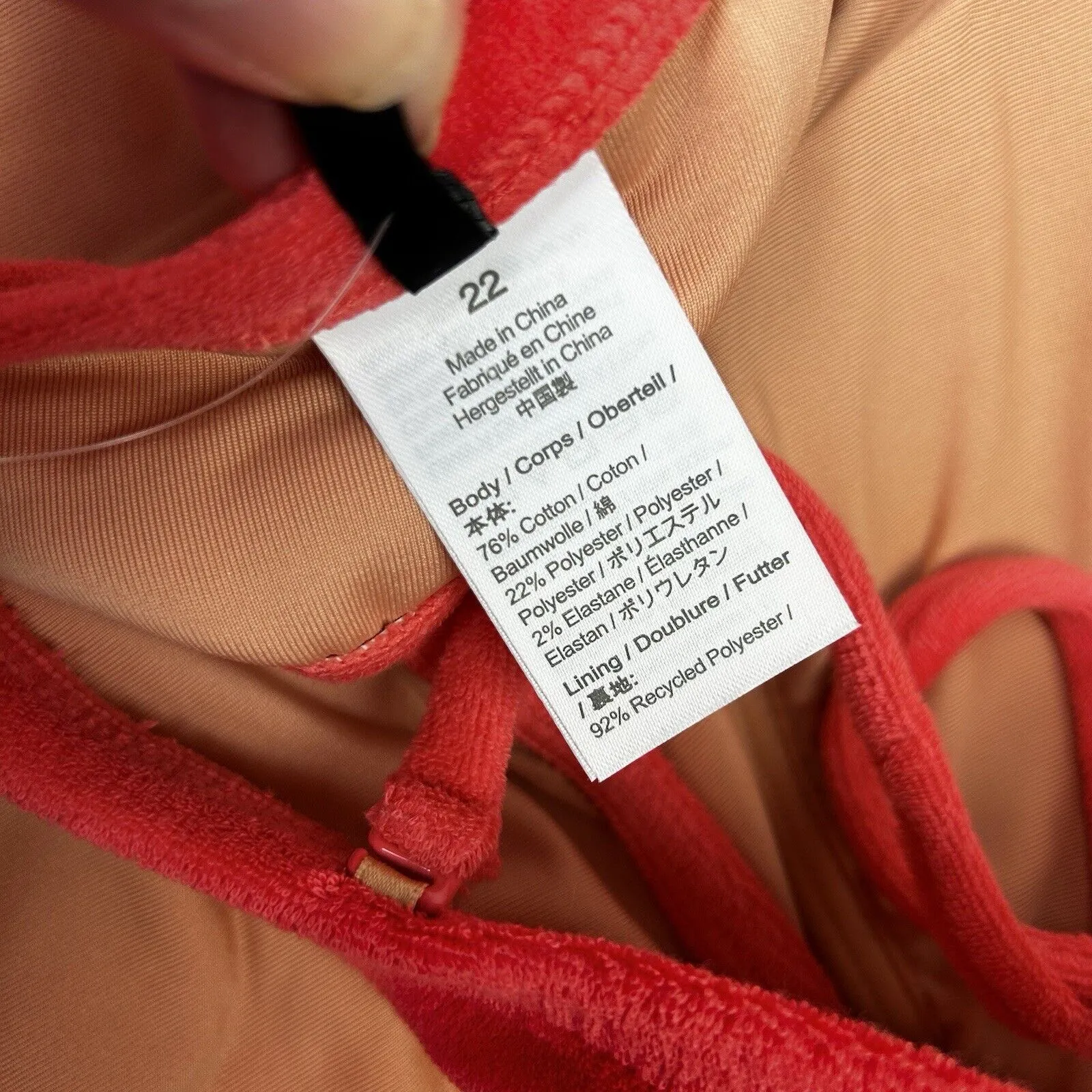 J Crew Cut Out Bandeau One Piece Swimsuit in Terry Coral Size 22 -BK548 - Image 7