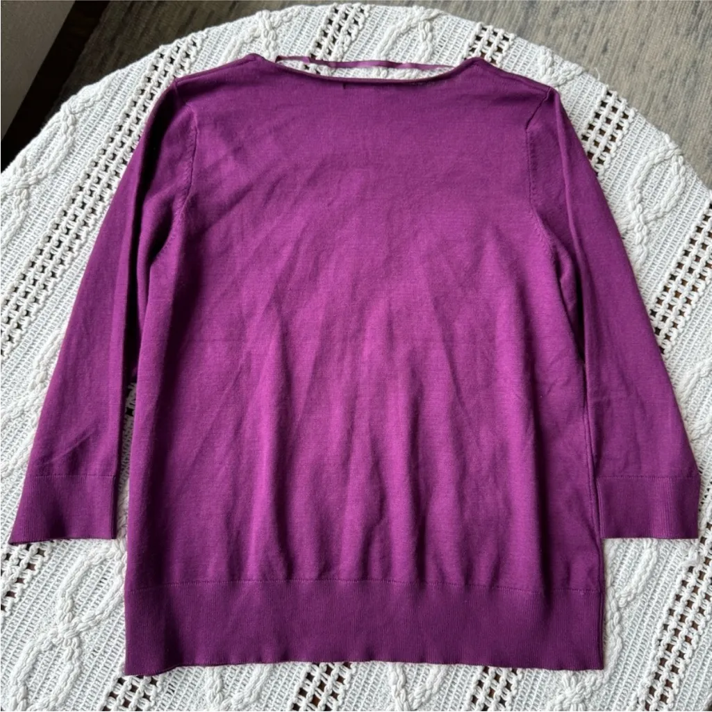 Cable & Gauge Rich Purple Crew Neck Sweater - Image 2