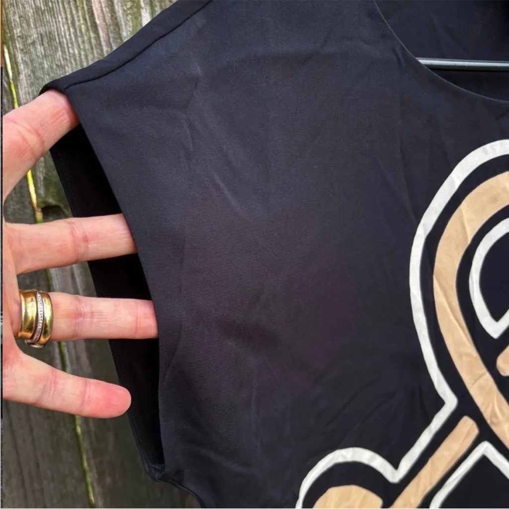 Diane Von Furstenberg Popover Silk Blend
Dress Black Cream Generous Small - Image 3