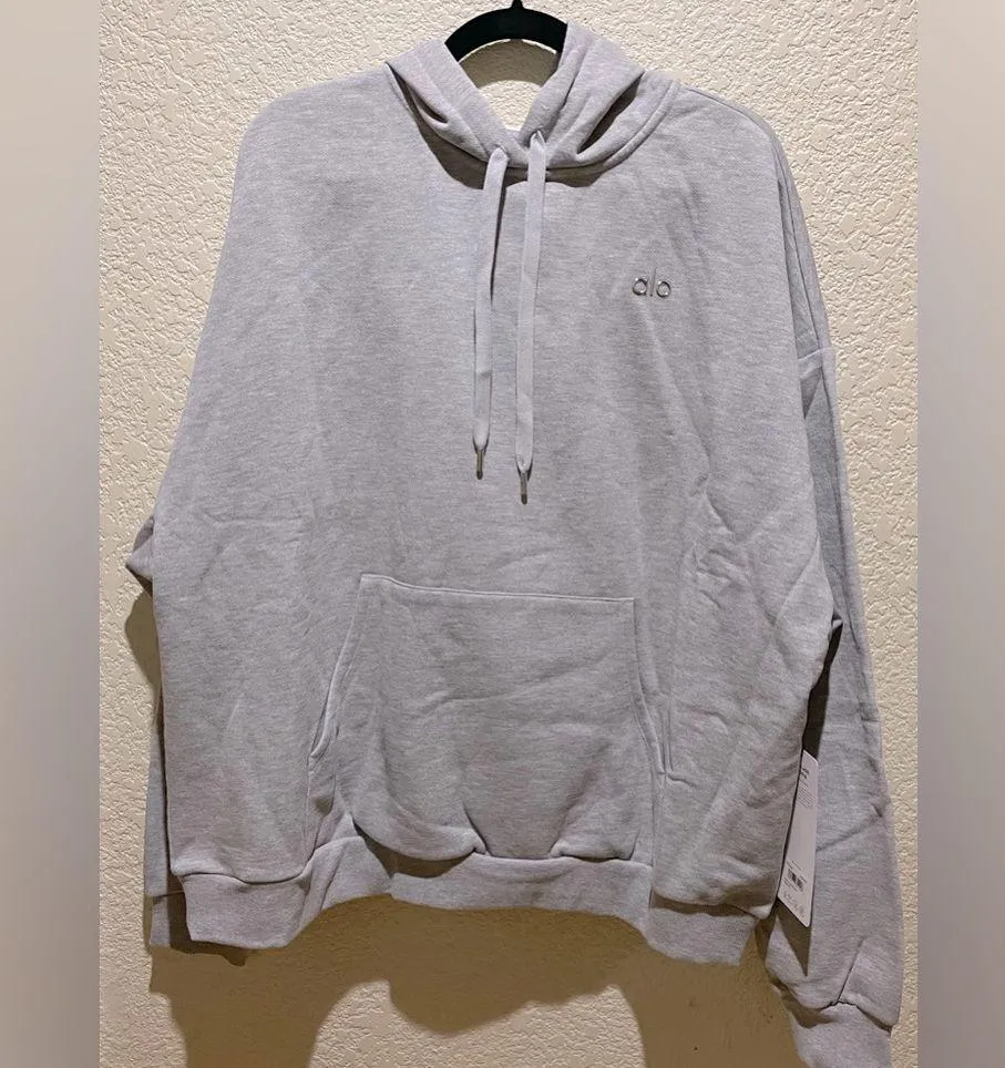 NWT Alo Yoga Accolade Hoodie Athletic Heather Grey Size XL - Image 8