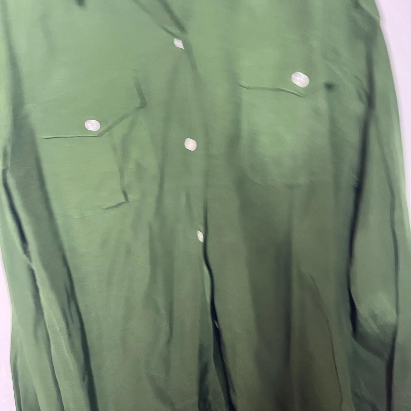 Alexa Chung for Madewell Pleat-Pocket Button-Up Shirt in Dark Pine Green XL - Image 6