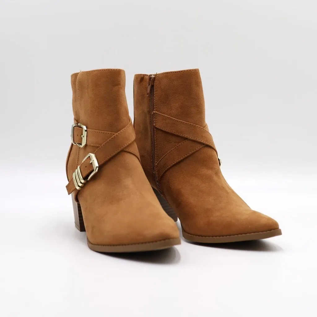 Sun + Stone‎ Tan Heeled Boots Western Style Size 9 - Image 2