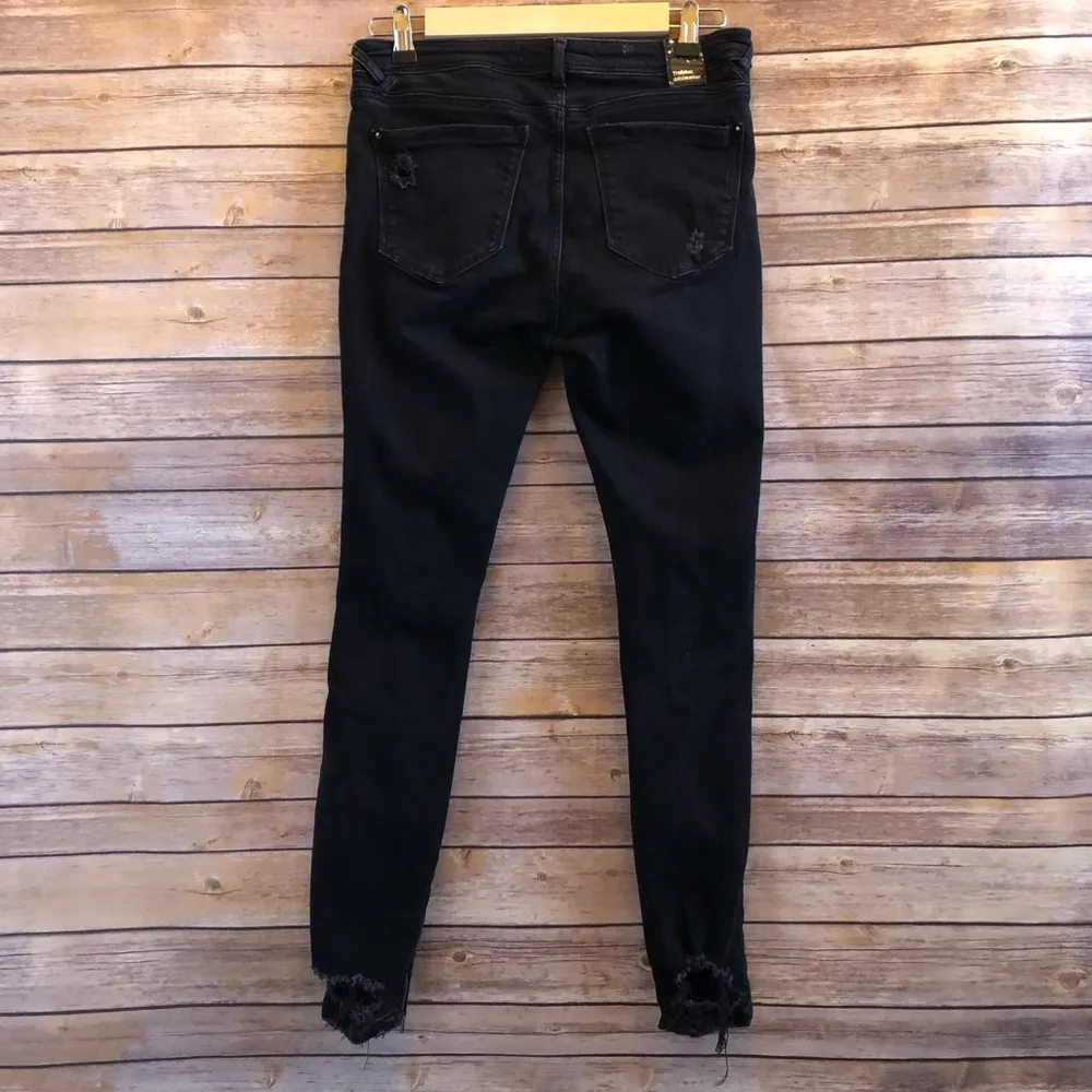 Zara Trafaluc Denimwear Black Distressed Skinny Jeans Size 8 - Image 2