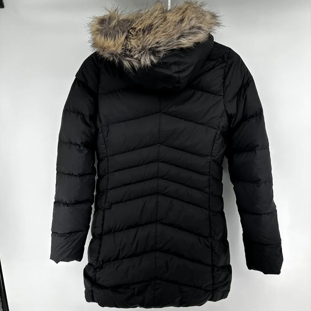 Marmot Montreal 700 Fill Goose Down Coat Puffer Knee Length Fur Hood Black XS - Image 9