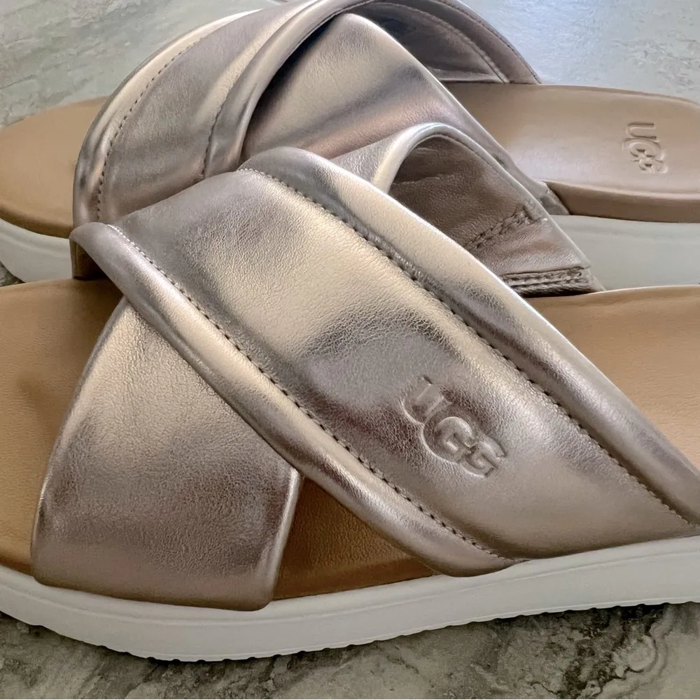 UGG Platform Leather Slide Sandals Size 9M, New in Box - Image 9