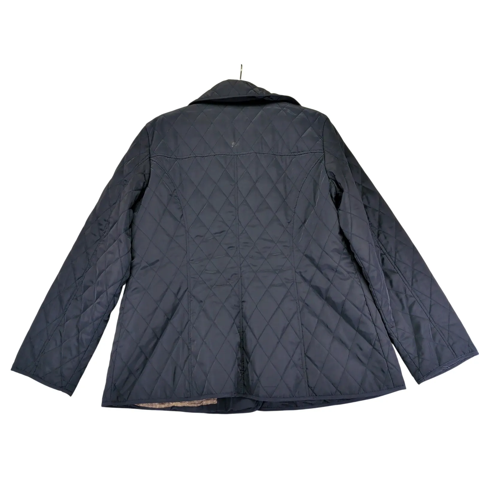 MICHAEL KORS Quilted Barn Jacket Navy Blue Gold Buttons Women's XL Lightweight - Image 2