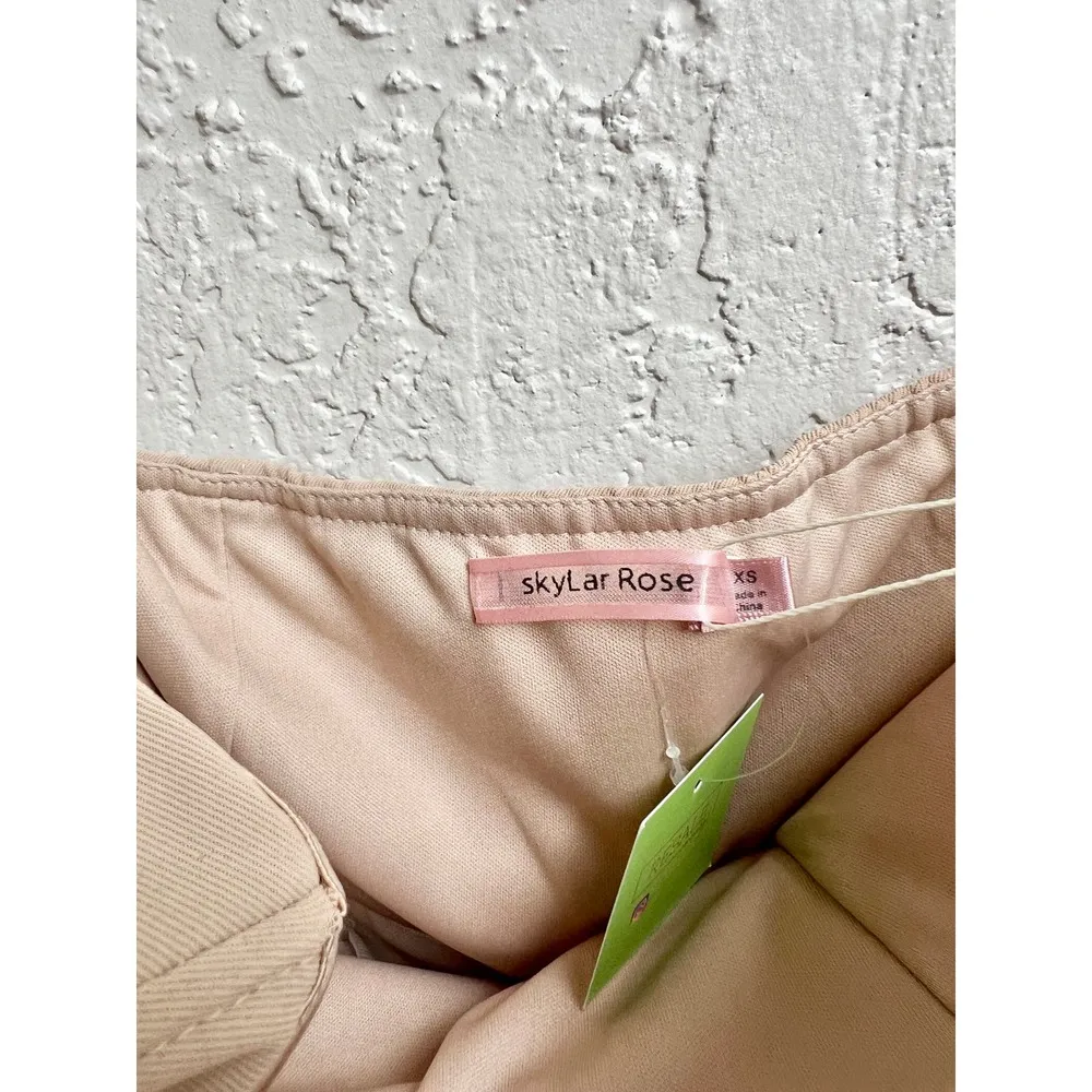 NWT Skylar Rose High Rise Strapless Cargo Corset Jumpsuit Beige Women's Size XS - Image 5