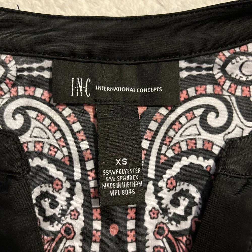 Women’s International Concepts Black Paisley Sleeveless Tank. Size Xs - Image 4