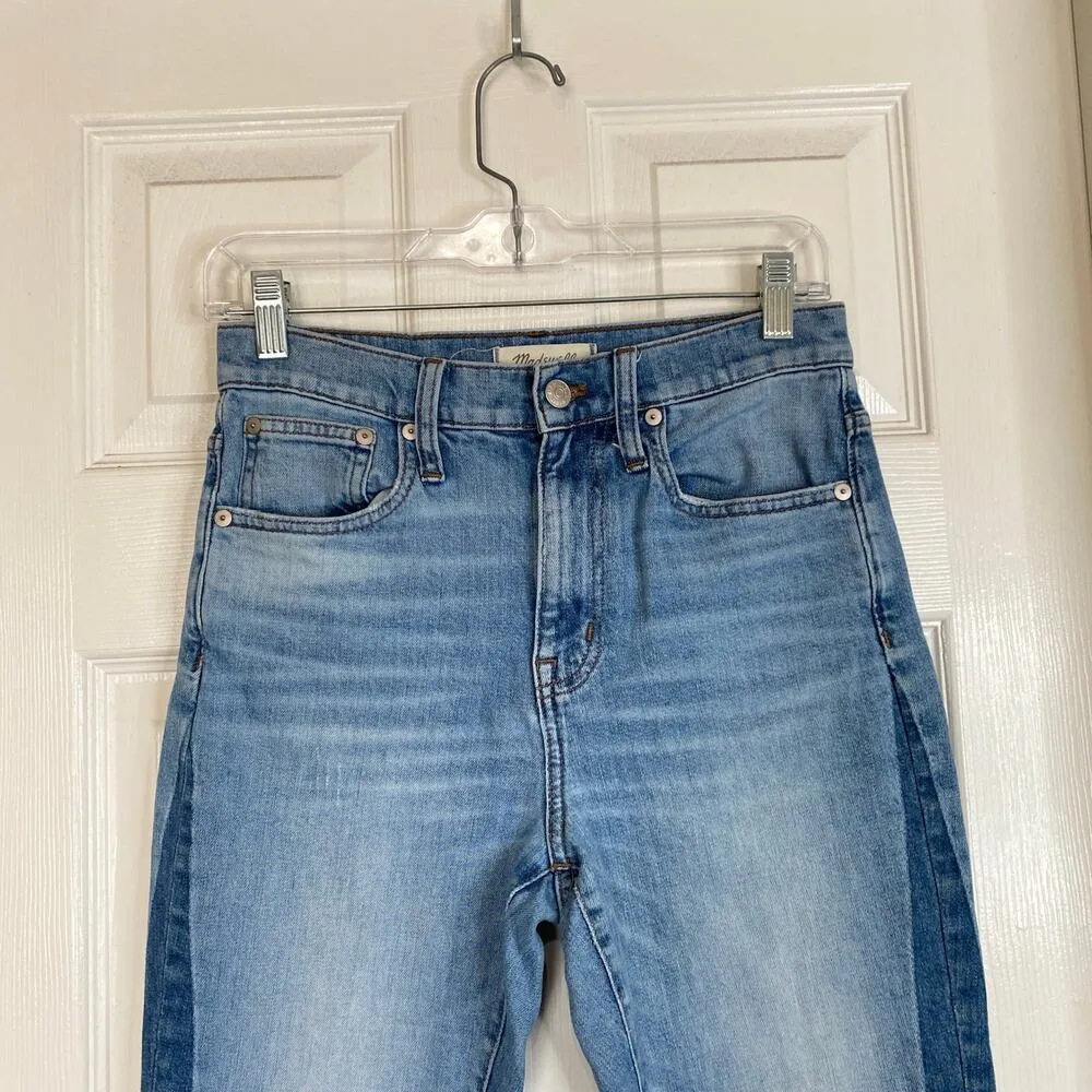 MADEWELL The High-Rise Slim Boyjean in Raebrook Wash Two Tone Stretch Size 25 - Image 4