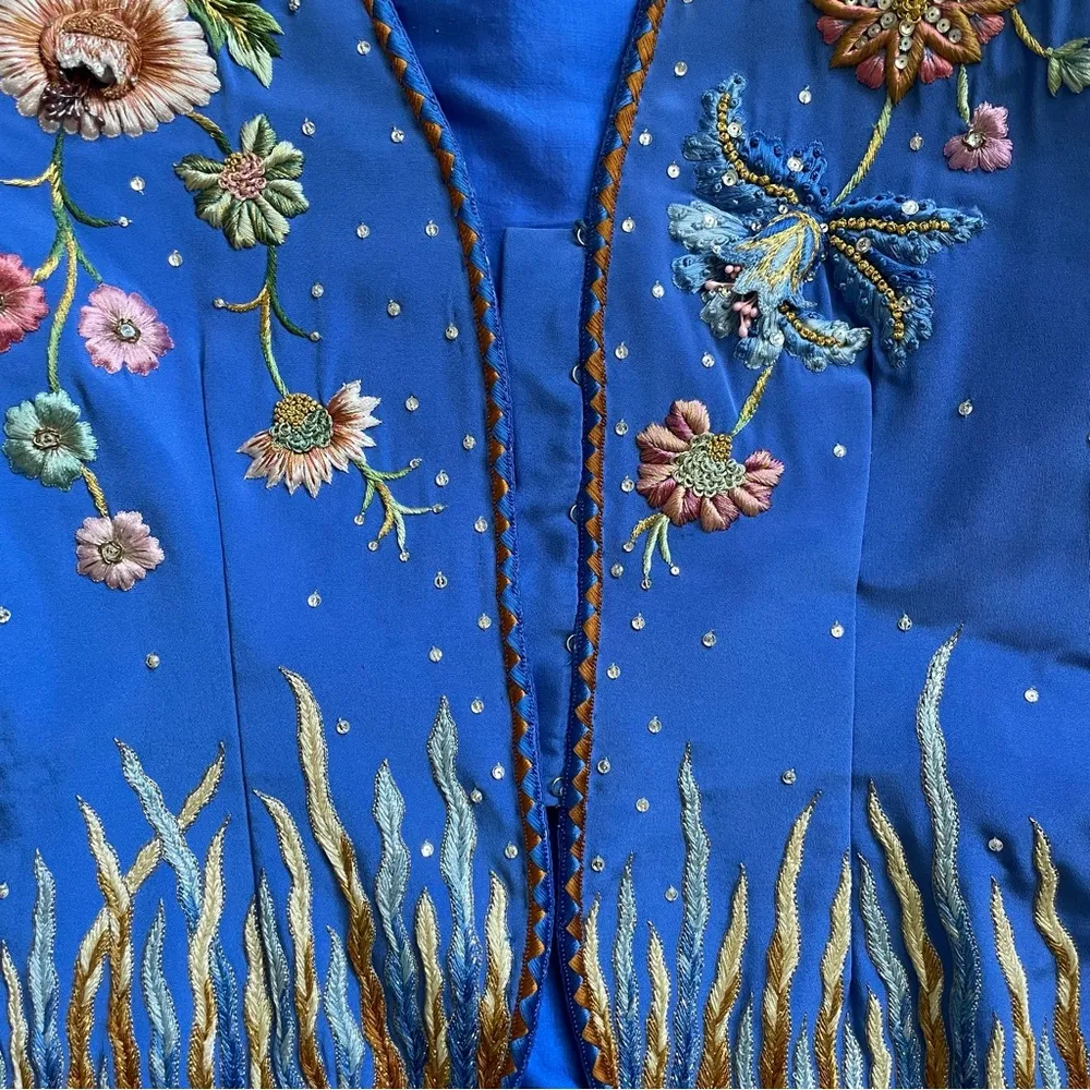 VINTAGE 1980s Silk Embellished Jacket - Image 10