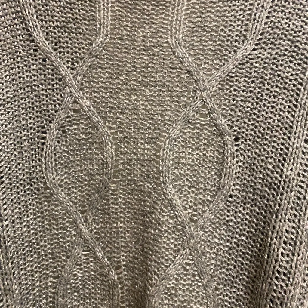 Apt 9 Womens Solid Gray Grey Cardigan Sweater L Large Cable Knit Bust 42” - Image 7