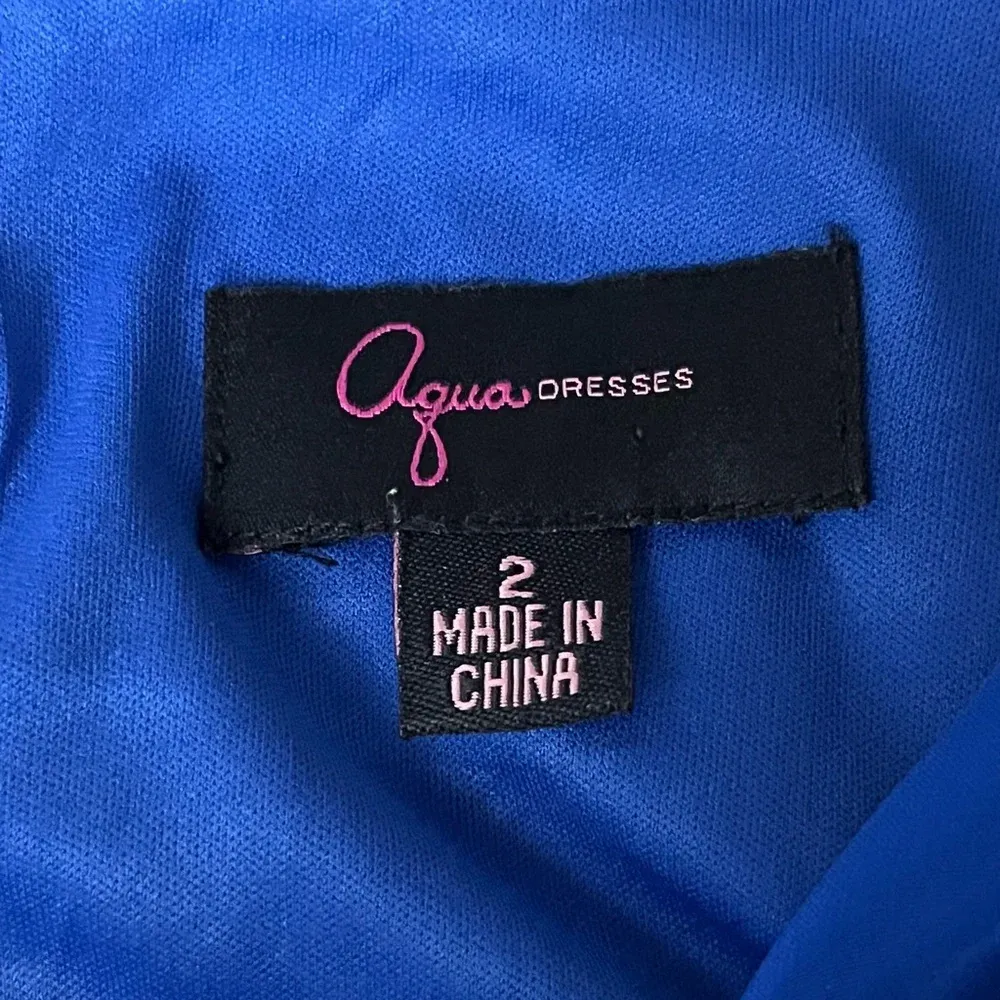 Aqua Royal Blue Chiffon Blouson Sequin Mini Dress Women’s 2 Party Cocktail NYE - Image 9