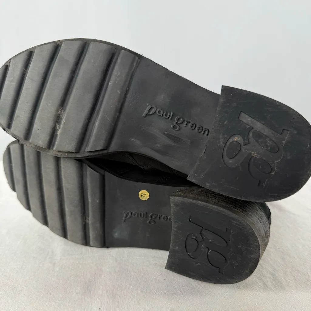 Paul Green Nubuck Leather Side Zip Bootie in Black Size 7.5 - Image 5