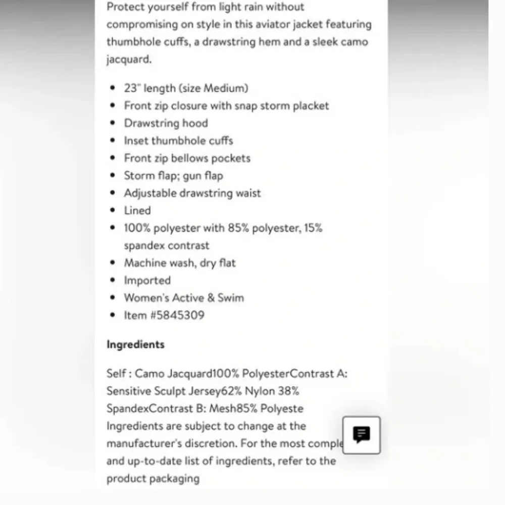 NWOT Blanc Noir Skyfall Aviator Camo Jacket Size small Black - Image 4