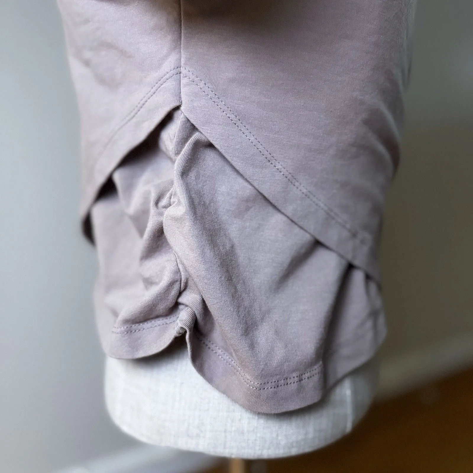 Free People Movement Hot Shot Cross Over Top Beige L Pumice Logo Crop Athleisure - Image 10