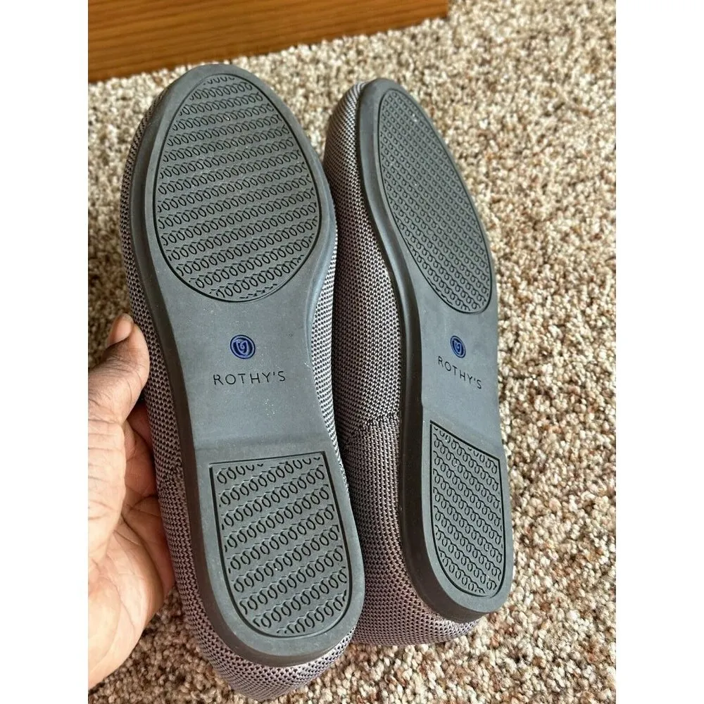 Rothy's The Point Flax Birdseye Flats Washable Gray (No Insoles) Size 8W - Image 4
