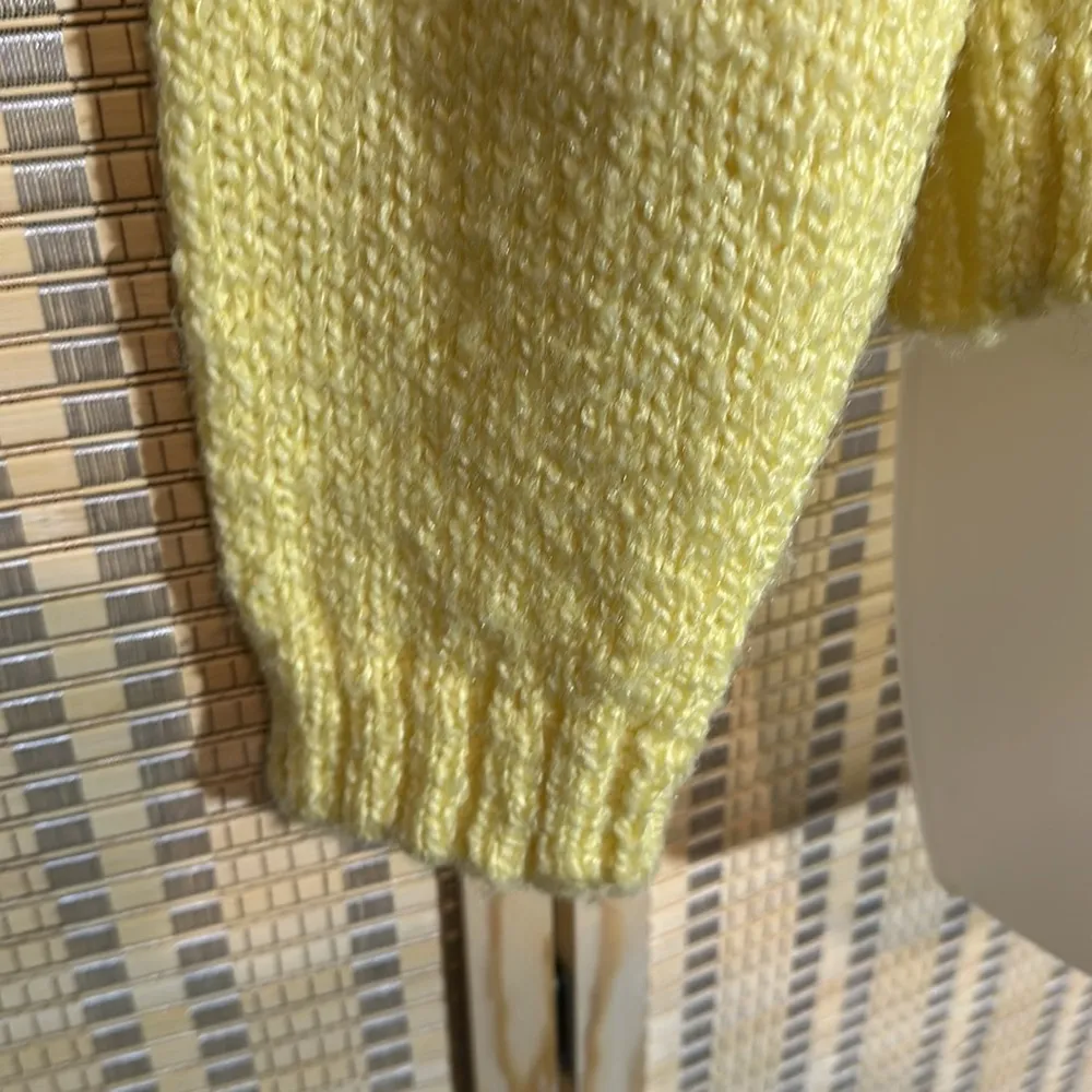 Robert Scott Ltd Vintage Bright Daffodil Yellow Loose Knit Cardigan Sweater 38 Size undefined - Image 9