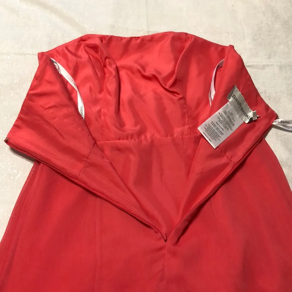 David’s Bridal Pink Strapless Dress 4 - Image 4