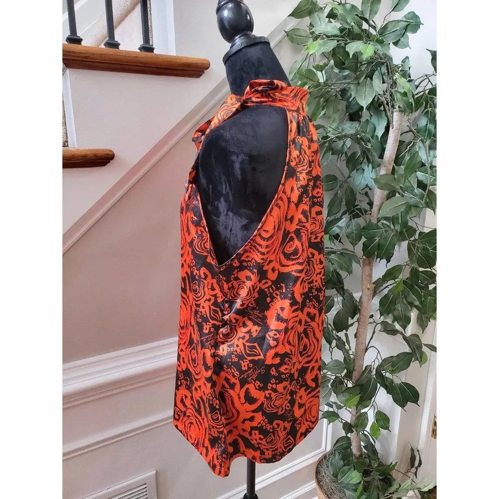 Soutlpole Collection Women's Black Floral Halter Neck Sleeveless Top Blouse XL - Image 5
