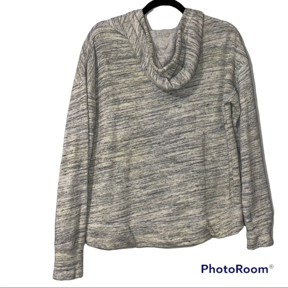 Reebok small women’s pullover drawstring yellow gray hoodie - Image 2