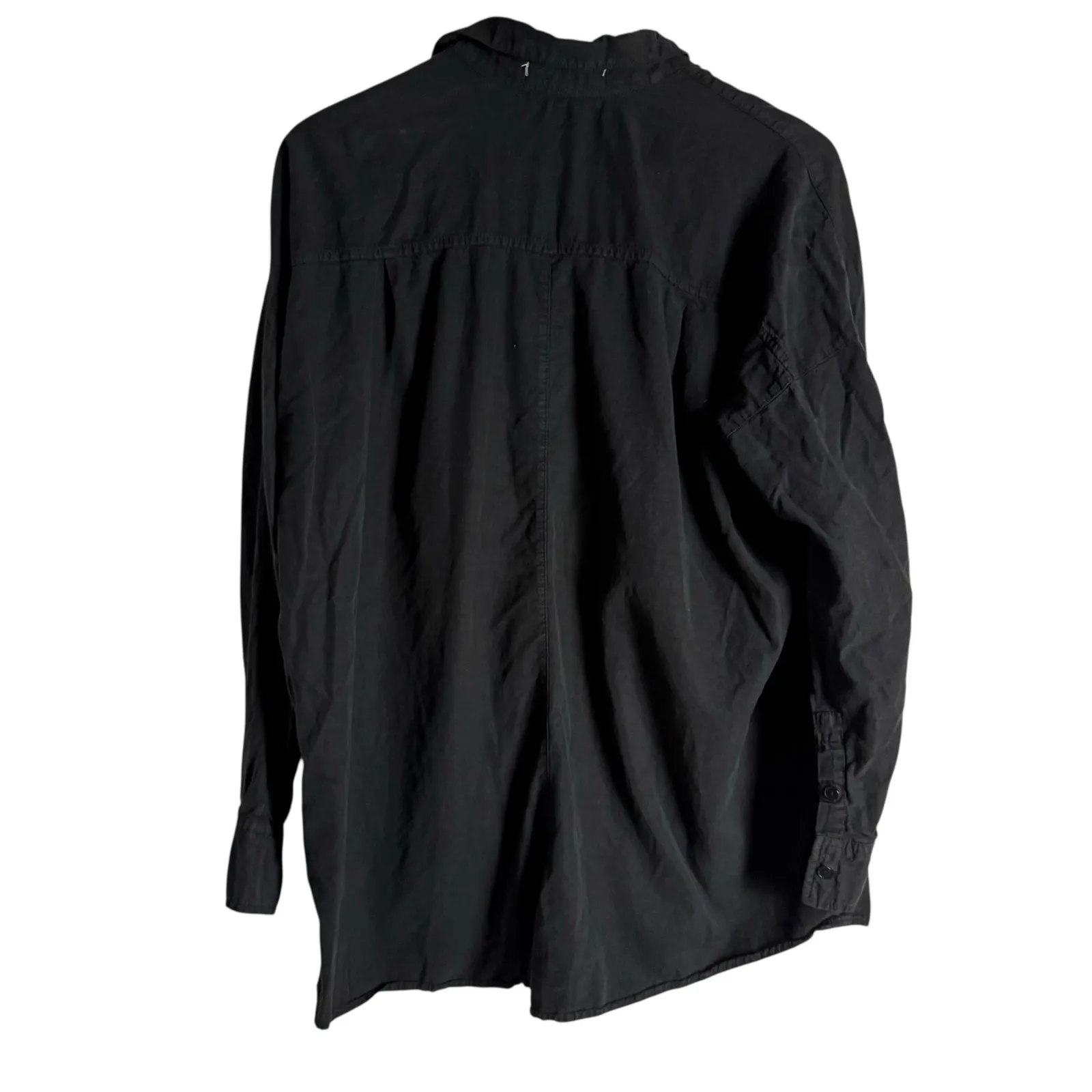 Zara Black Long Sleeve Button Front Short Romper Size Medium - Image 8