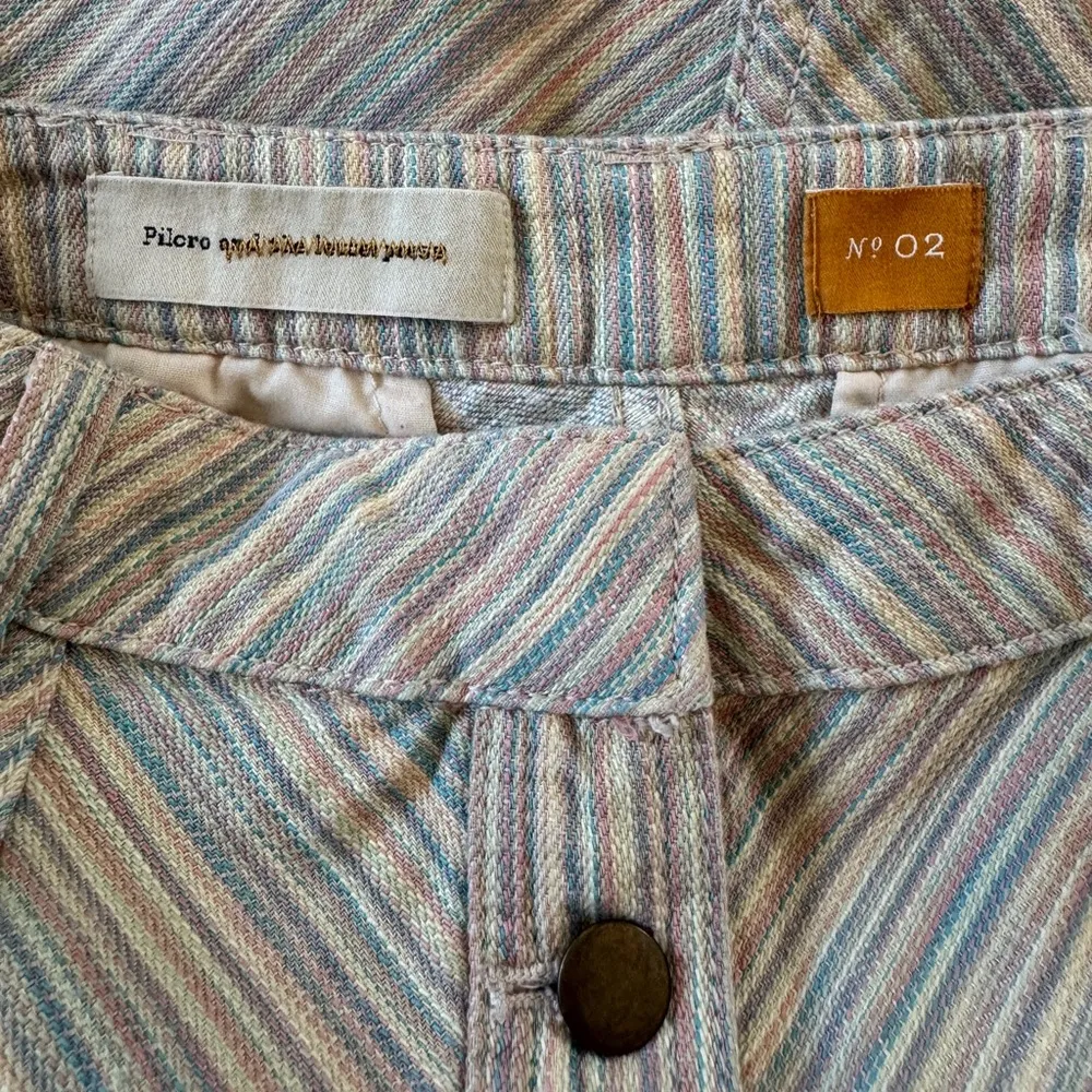 Anthropologie Pilcro and the Letterpress Multicolored Striped Button Front Skirt - Image 8