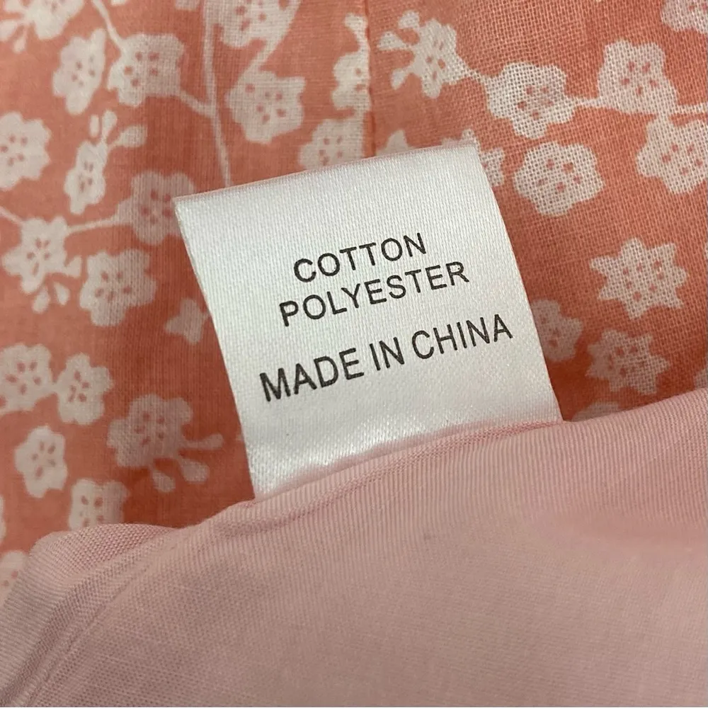 White Fox Boutique Fall Flowers Button Front Mini Dress Blush Pink Ditsy Floral - Image 12