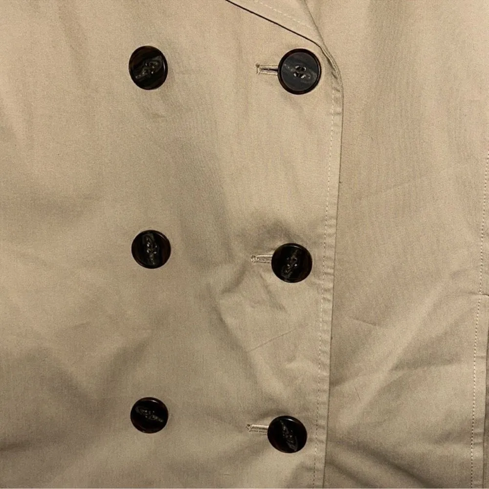 Loft Tan Short Cotton Trench Coat(Size 10) - Image 6