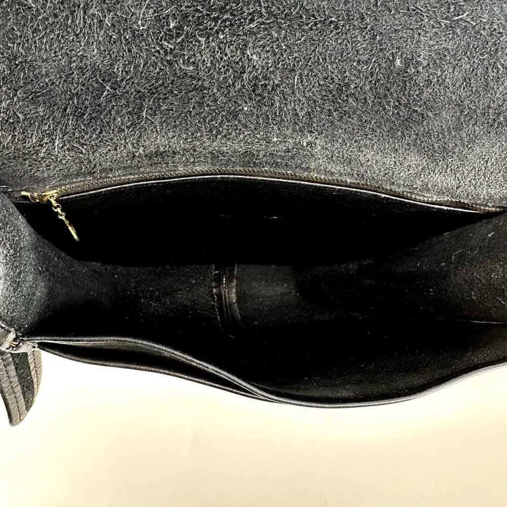 Vintage Coach Legacy Small Flap Crossbody 70s NYC Bag Turn Lock Leather Black - Image 8