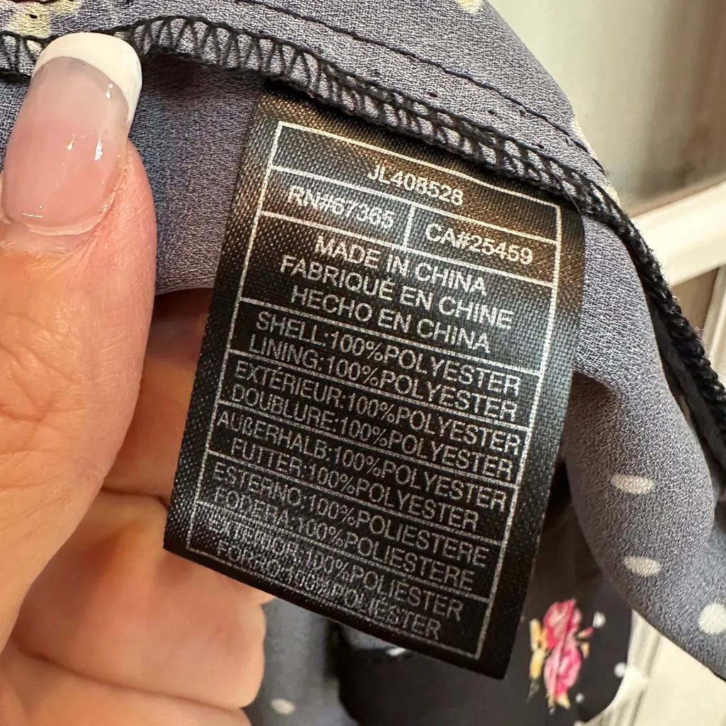 Betsey Johnson Rosy Dots Floral Polka Dot Puff Sleeve Mini Dress Pinup Size M - Image 12