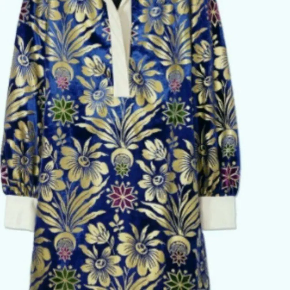 Tory Burch Thelma Floral Print Shift Dress Blue Dahlia size 6 - Image 8