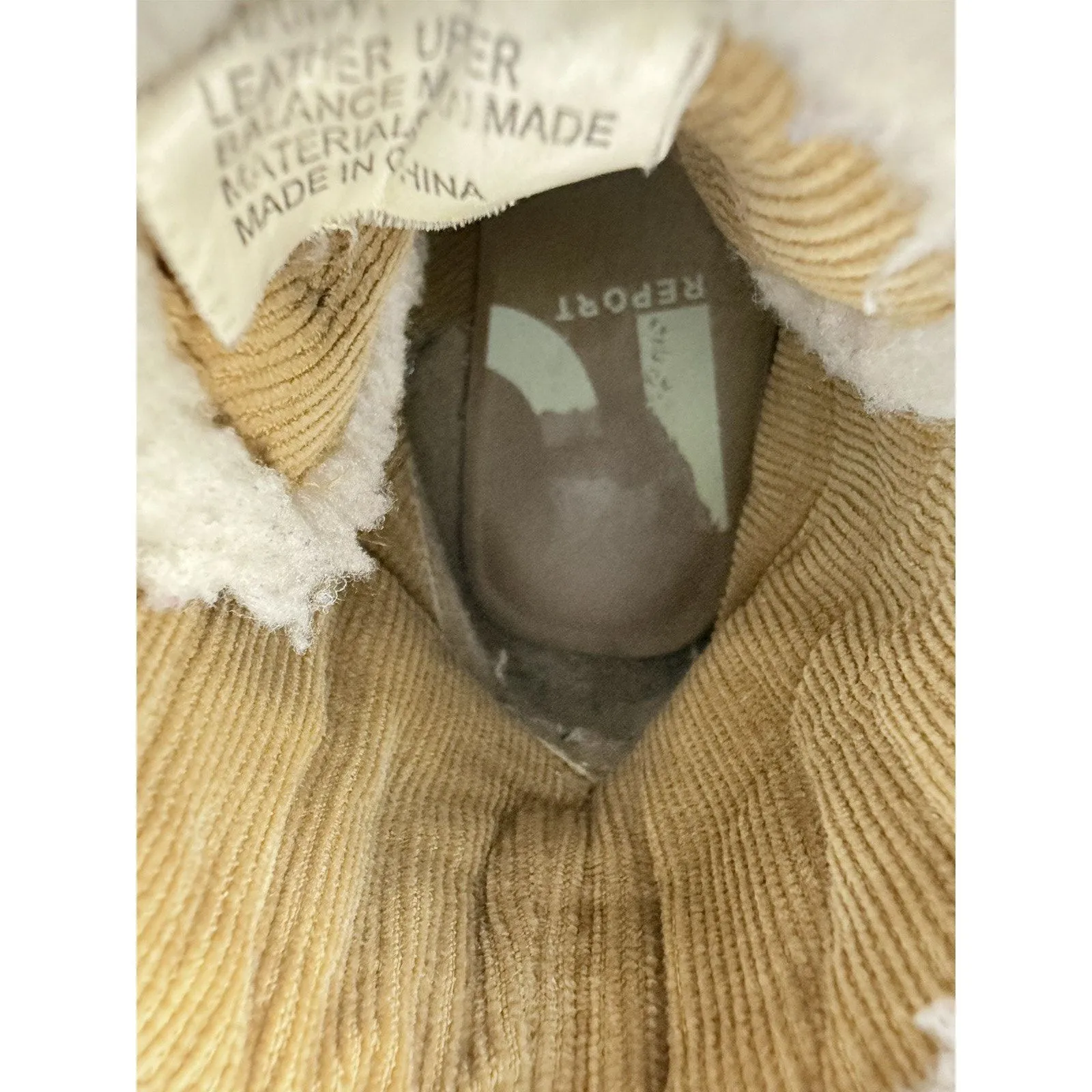 Vintage Y2K Report Suede Leather Platform Boots Womens 8.5 Faux Shearling Tan Brown - Image 11