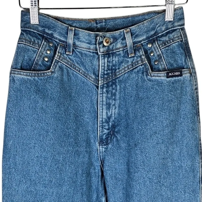 Authentic Rockies Jeanswear 9/10 L High Waisted Blue Denim Western Style Jeans Size undefined - Image 3