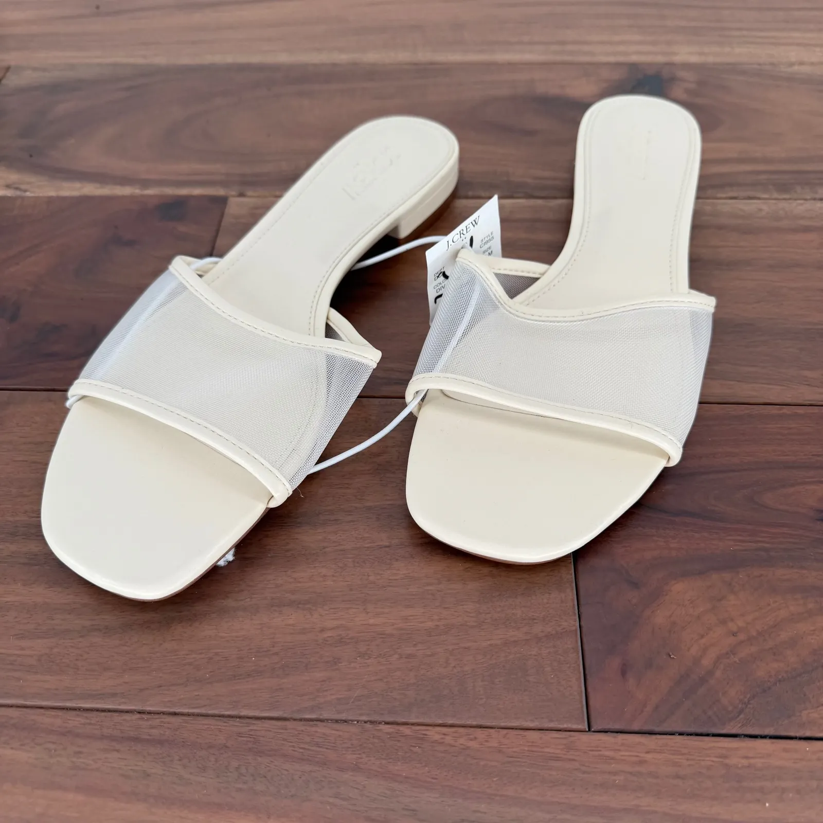 J. Crew Women's Cream Mesh Slide Sandals Size 8 - Image 3