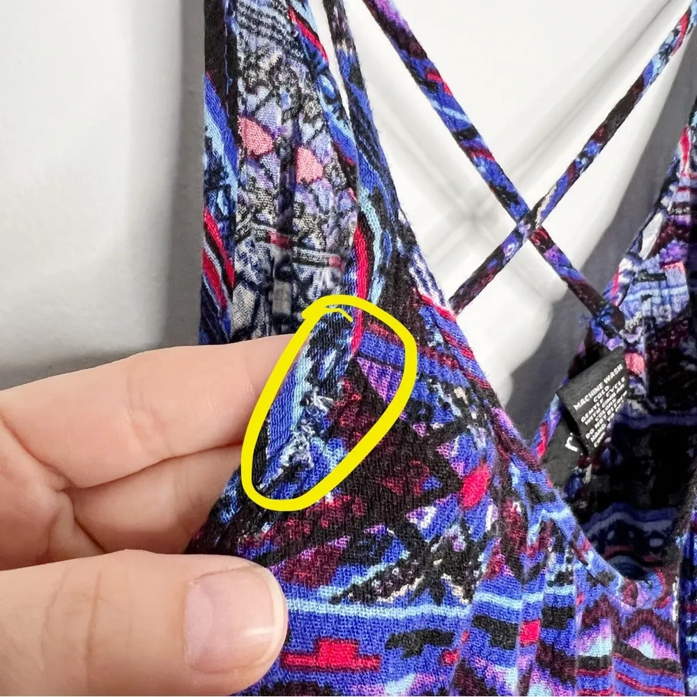 Rue21 Rayon Handkerchief Hem Spaghetti Strap Geometric Print Blouse - Image 10